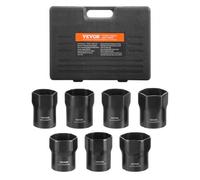 VEVOR Set di Bussole per Dadi di Bloccaggio Cuscinetti Ruota, Attacco da 12,7 mm Chiavi a Bussola SAE e Metriche a 6 Punte con Custodia per Rimuovere Installare Dadi di Bloccaggio dei Cuscinetti Ruota