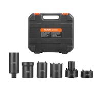 VEVOR Set di Bussole per Dadi per Mandrino 12,7 mm Set di Bussole per Dadi per Mozzo Asse da 6 Pezzi con Custodia, Fermi per Dadi per Mandrino dell'Asse Set di Chiavi per Rimozione Dadi per Mandrino