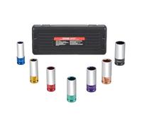 VEVOR Set di Bussole per Dadi dell'Asse Attacco da 12,7 mm 7 Pezzi Metriche