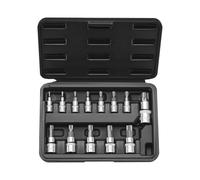 VEVOR Set di Bussole Torx, 13 Pezzi Stella T8 - T60, Acciaio Legato S2 e Acciaio Cr-V, Attacchi 0,63/0,95/1,27 cm, con Custodia di Stoccaggio, Bussole Torx per Uso Manuale, Meccanica
