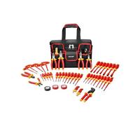 VEVOR Set di Cacciaviti Isolati da 50 pezzi, Kit di Utensili Isolati per Elettricisti Professionali da 1000 V con Punte Magnetiche, Chiave Esagonale con Impugnatura a T Tester di Tensione