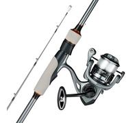 VEVOR Set di Canna da Pesca Telescopica in Fibra Carbonio, Canna in Due Pezzi da 2 m da Pesca al Spigola Nera e Set Mulinello da Spinning con Cuscinetti a Sfera, per Acqua Salata e Dolce
