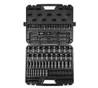 VEVOR Set di chiavi a bussola da 3/8", 90 pezzi, CR-MO, SAE 1/4"-3/4" metriche 6-19 mm, con prese basse e profonde, girevoli e E-Torx e bussole, barre di estensione, adattatori, giunto universale