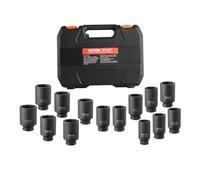 VEVOR Set di Chiavi a Bussola per Dadi Asse Attacco 12,7 mm 14 Pezzi Metrici