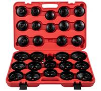 VEVOR Set di Chiavi a Tazza per Filtro Olio 30 Pezzi Set di Chiavi per Filtro Olio in Acciaio Testa 3/8 Pollici, Set Chiavi per Filtro Olio Auto Rimozione Filtro Olio 30 Pezzi in Valigetta Portatile