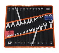 VEVOR Set di Chiavi Combinate a Cricchetto 42 Pezzi, Set di Chiavi a Cricchetto, Metriche e SAE, Profilo a 12 Punti e Bocca Angolata a 15° Antiscivolo, Custodia Robusta, per Uso Casa e Auto, Argento