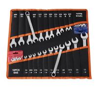 VEVOR Set di Chiavi Combinate a Cricchetto 42 Pezzi, Set di Chiavi a Cricchetto, Metriche e SAE, Profilo a 12 Punti e Bocca Angolata a 15° Antiscivolo, Custodia Robusta, per Uso Casa e Auto, Argento