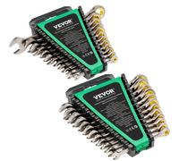 VEVOR Set di Chiavi Combinate da 24 Pezzi, Set di Chiavi a Cricchetto con Organizzatore per Rack, Set di Chiavi in Acciaio Cr-V SAE 1/4" a 7/8" Metrico 8 mm a 19 mm per Riparazioni Auto, Emergenze