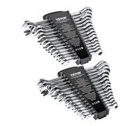 VEVOR Set di Chiavi Combinate da 30 Pezzi, Set di Chiavi a Cricchetto con Organizzatore per Rack, Set di Chiavi in Acciaio Cr-V SAE 1/4" a 1" Sistema Metrico 8 mm a 24 mm per Officina, Emergenza