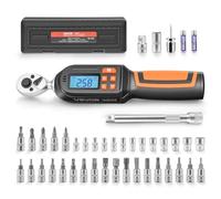 VEVOR Set di Chiavi Dinamometriche Digitali da 1/4"con 42 Pezzi | Cacciaviti Dinamometriche 4 Unità, Schermo LCD con Cicalino e Indicatore LED, con Bussole Inserti Prolunga e Adattatore