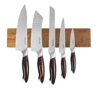 VEVOR Set di Coltelli da 6 pz con Portacoltelli Magnetico, in Acciaio Inossidabile ad Alto Tenore di Carbonio, con Impugnatura Ergonomica e Resistente alla Rottura, Striscia Magnetica Effetto Noce