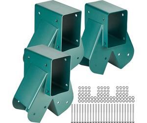 VEVOR Set di Connettore per Altalena 3 Pezzi, Attrezzatura di Connettore 3 Pezzi per Altalena in Acciaio al Carbonio Supporto Medio per Trave in Legno Palo Accessori di Montaggio 10,2 x 10,2 cm, Verde