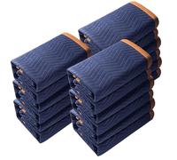 VEVOR Set di Coperte per Traslochi Mobili 2032 x 1829 mm da 12 Pezzi, Coperture Protettive Materiale in Tessuto Non Tessuto per Traslochi Trasporti Proteggere Pavimenti dei Mobili Colore Blu/Arancione