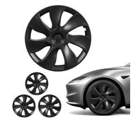 VEVOR Set di Copricerchi per Auto 4 pezzi, Copricerchi Compatibili con Tesla Model Y 2021-2024, Ricambio di Protezione Cerchi R19 19 pollici a 7 Raggi in ABS, Sostituzione Fissaggio a Clip, Nero Opaco