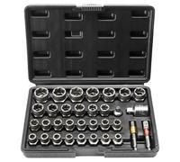 VEVOR Set di Estrattore per Viti Dadi 29 Pezzi 6mm/10mm/10,5mm/19mm, Strumenti per la Rimozione di Viti Danneggiate in Acciaio CR-MO con Valigetta per la Rimozione di Bulloni Danneggiati da Officina