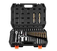 VEVOR Set di Estrattori per Viti Rotte 63 pezzi, Set di Bussole per Estrazione di Dadi Rotti Utensili Rimozione Bulloni Danneggiati con Adattatori per Maschi Riparazioni Domestiche Officina Garage