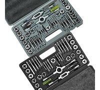 VEVOR Set di Filiere Maschi Utensili per Filettatura SAE 80 Pezzi in Totale, Set per Rubinetti Matrici in Lega di Zinco Utensili per Filettature in Valigetta Portatile, Set di Rubinetti Chiavi 80 Pz