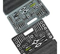 VEVOR Set di Filiere Maschi Utensili per Filettatura SAE 80 Pezzi in Totale, Set per Rubinetti Matrici in Lega di Zinco Utensili per Filettature in Valigetta Portatile, Set di Rubinetti Chiavi 80 Pz