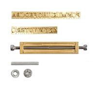 VEVOR Set di Fustelli 26 Lettere Flessibili in Ottone per Stampa a Caldo | Compatibile con Macchina VEVOR, Timbri Caratteri Alfabeto dalla A alla Z, con Chiave Esagonale Dadi Viti Staffa e Pinzette