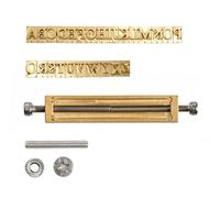 VEVOR Set di Fustelli 26 Lettere Flessibili in Ottone per Stampa a Caldo, Compatibile con Macchina VEVOR, Timbri Caratteri Alfabeto dalla A alla Z, con Chiave Esagonale Dadi Viti Staffa e Pinzette