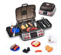 VEVOR Set di Giocattoli per Barbecue per Bambini, con Luce Suono di Fumo Finto, Set di Gioco Interattivo per Barbecue per Bambini Piccoli, Cibo Giocattolo, Accessori da Cucina Set Giocattolo Bambini