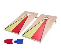 VEOVR Set di Gioco Cornhole Portatile da Tavolo, Tavole Pieghevole da Gioco, Tavola Lancio Portatile in Legno Massello, Gioco Cornhole per Adulti, 8 Sacchetti di Fagioli, 1255 x 600 x 302 mm