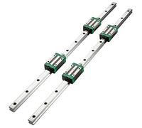 VEVOR Set di Guide per Cuscinetti Lineari, Modello HSR20 1700mm Guida Lineare, 2 Guide di Scorrimento Lineari con 4 Blocchi Cuscinetti e 1 Binario Filettato, Guida Lineare Ferroviaria Uso per Torni