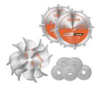 VEVOR Set di Lame per Scanalature Ø 203,2 mm, Lama per Troncatrice Circolare per Scanalature, 12 Denti in Lega Affilati, con Prese d'Aria Riscaldanti Antirumore, per Taglio di Compensato Legno Duro
