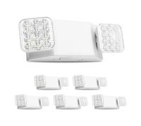 VEVOR Set di Lampada Emergenza LED da Incasso da Parete, Plafoniera Emergenza da 6 pezzi, Faretti LED da Incasso da Parete con Batteria di Backup per Uscita, CA 120/277 V, 90 Minuti di Autonomia