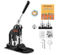 VEVOR Set di Macchina a Pressione Manuale per Bottoni 32 mm con 500 Pezzi di Bottoni, Taglierina Circolare, Chiavi Esagonali e Libro Magico, Impugnatura Ergonomica, per Spille Personalizzate, Nero