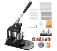 VEVOR Set di Macchina a Pressione Manuale per Bottoni 32 mm con 500 Pezzi di Bottoni, Taglierina Circolare, Chiavi Esagonali e Libro Magico, Impugnatura Ergonomica, per Spille Personalizzate, Nero