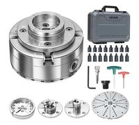 VEVOR Mandrino per Tornio per Legno, Mandrino Autocentrante a 4 Griffe da 102 mm per Tornitura del Legno con Adattatore da 1 pollice x 8 TPI, 5 Griffe, Valigetta per Trasporto, Set di Mandrini