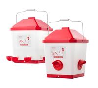 VEVOR Set di Mangiatoia e Abbeveratoio Automatici per Polli, 19 L e 18,14 kg, Mangiatoia per Pollame Sospesa Antipioggia con Bicchiere per l'Acqua, Senza Sprechi, Adatta per Polli, Anatre, Tacchini