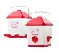 VEVOR Set di Mangiatoia e Abbeveratoio Automatici per Polli, 19 L e 18,14 kg, Mangiatoia per Pollame Sospesa Antipioggia con Bicchiere per l'Acqua, Senza Sprechi, Adatta per Polli, Anatre, Tacchini