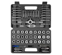 VEVOR Set di Maschi e Filiere 60 Pezzi, Misure Metriche da M3 a M12 e SAE, Kit di Utensili Elicoidi a Filettatura Grossa e Fine con Chiave Custodia Accessori Completi, per Filettatura e Rifilettatura