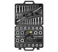 VEVOR Set di Maschi e Filiere da 51 Pezzi, in Acciaio per Cuscinetti, Misure Metriche da M6 a M24, Kit Attrezzature con Maschi e Filiere Chiave Inglese Custodia e Accessori Completi, per Filettatura