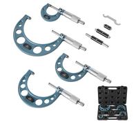 VEVOR Set di Micrometri da 4 Pezzi, Micrometro Esterno per Macchinisti 0-1/1-2/2-3/3-4 pollici Kit di Strumenti per Macchinisti con Custodia Protettiva, per Lavorazione dei Metalli e Ingegneria