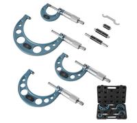 VEVOR Set di Micrometri da 4 Pezzi, Micrometro Esterno per Macchinisti 0-1/1-2/2-3/3-4 pollici Kit di Strumenti per Macchinisti con Custodia Protettiva, per Lavorazione dei Metalli e Ingegneria