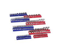 VEVOR Set di Organizzatore per Prese Magnetiche, 8 Porta Prese, Vassoi per Prese SAE Metriche 1/4 3/8 1/2 Pollici Contengono Fino a 199 Prese Standard e Profonde, Blu e Rosso (Prese Non Incluse)