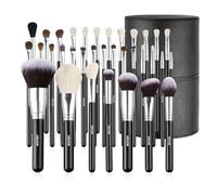 VEVOR Set di Pennelli per Trucco, 34 Pezzi, Kit di Pennelli per Fondotinta, Ombretto, Correttore, Fard, con Setole Morbide, Impugnatura Ergonomica in Legno, Custodia da Viaggio Inclusa