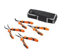 VEVOR Set di Pinze 4 Pezzi per Anelli Elastici Esterni Interni in Acciaio al Carbonio, Set di Pinze in Acciaio 45# Durezza 42HRC 4 Pezzi con Borsetta Portatile da Officina Garage per Lavori Meccanici