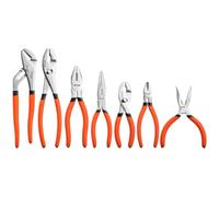VEVOR Set di Pinze da 7 Pezzi con Ganasce in Acciaio al Carbonio Lucidato | per Fai Da Te e Professionali, a Snodo Scanalato, Scorrevole, Combinate, Diagonali, a Becco Lungo, Impugnature Antiscivolo