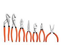 VEVOR Set di Pinze da 7 Pezzi con Ganasce in Acciaio al Carbonio Lucidato, per Fai Da Te e Professionali, a Snodo Scanalato, Scorrevole, Combinate, Diagonali, a Becco Lungo, Impugnature Antiscivolo