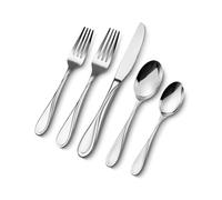 VEVOR Set di Posate in Acciaio Inossidabile per Uso Alimentare, Set di Posate Altamente Lucide, Stoviglie in Lavastoviglie, Servizio 8 Persone, Include Coltello Forchetta Cucchiaio 45 Pezzi