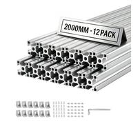 VEVOR Set di Profili in Alluminio Anodizzato, Profili Lineari 3030 12 pezzi con Scanalatura a T Standard UE, Guida Lineare ad Estruso per Stampante 3D Banco da Lavoro CNC Macchina Incisione, Fai da te