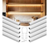 VEVOR Set di Profili per Strisce LED in Alluminio 10 pezzi a Forma di U Lunghezza 2 m, 10 Canali per Luci LED Sottopensile da Cucina Illuminazione con Diffusore in PC Opalino, Canali Protezione Luci