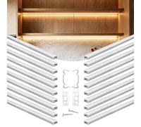 VEVOR Set di Profili per Strisce LED in Alluminio 20 pezzi Lunghezza 1 m, Profili a Forma di U per Strisce LED, Illuminazione Sottopensile Striscia Luci da Cucina, Canali Protezione Luci