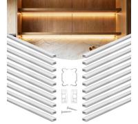 VEVOR Set di Profili per Strisce LED in Alluminio 20 pezzi Lunghezza 1 m, Profili a Forma di U per Strisce LED, Illuminazione Sottopensile Striscia Luci da Cucina, Canali Protezione Luci