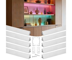 VEVOR Set di Profilo per Strisce LED in Alluminio 10 pezzi a Forma di V Lunghezza 2 m, Canali per Strisce Luminose Sottopensile da Cucina con Diffusore in PC, Profilo per Luci LED in Alluminio