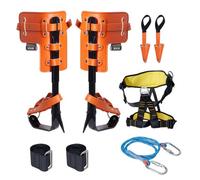 Set per arrampicata sugli alberi VEVOR in lega d'acciaio, comprensivo di 1 paio di punte, imbracatura di sicurezza e corda, supporta fino a 350 libbre, attrezzatura indispensabile per il lavoro sugli